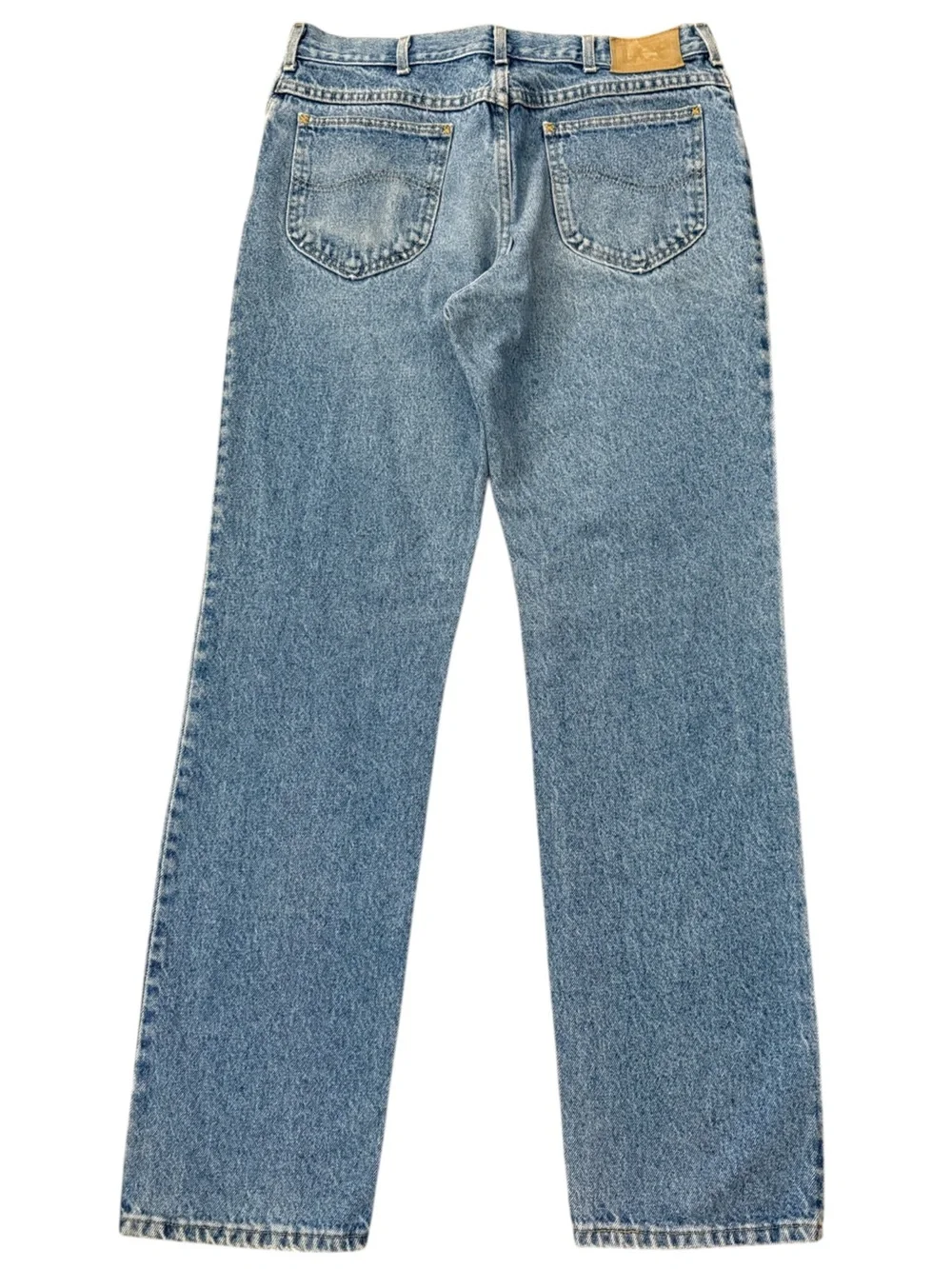 Vintage Lee USA Union Made Straight Leg Jeans 34x34 Fits 32x32 Medium Blue Wash - Picture 2 of 15